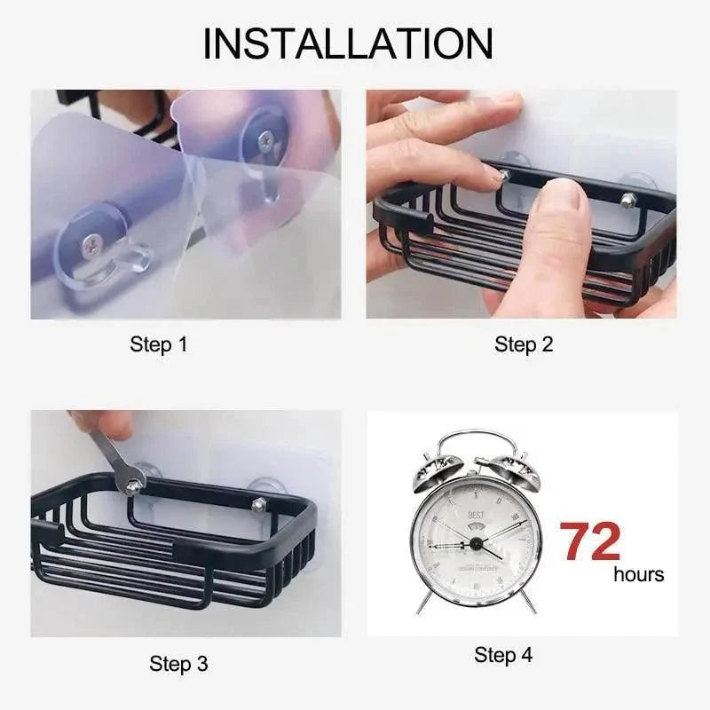 Creative Drill Free Soap Dish Holder Wall Mounted Storage Rack Toilet Soap Box Sponge