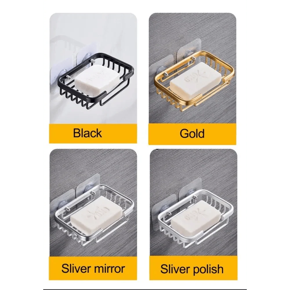 Creative Drill Free Soap Dish Holder Wall Mounted Storage Rack Toilet Soap Box Sponge