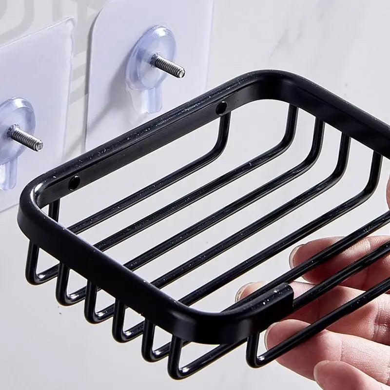 Creative Drill Free Soap Dish Holder Wall Mounted Storage Rack Toilet Soap Box Sponge