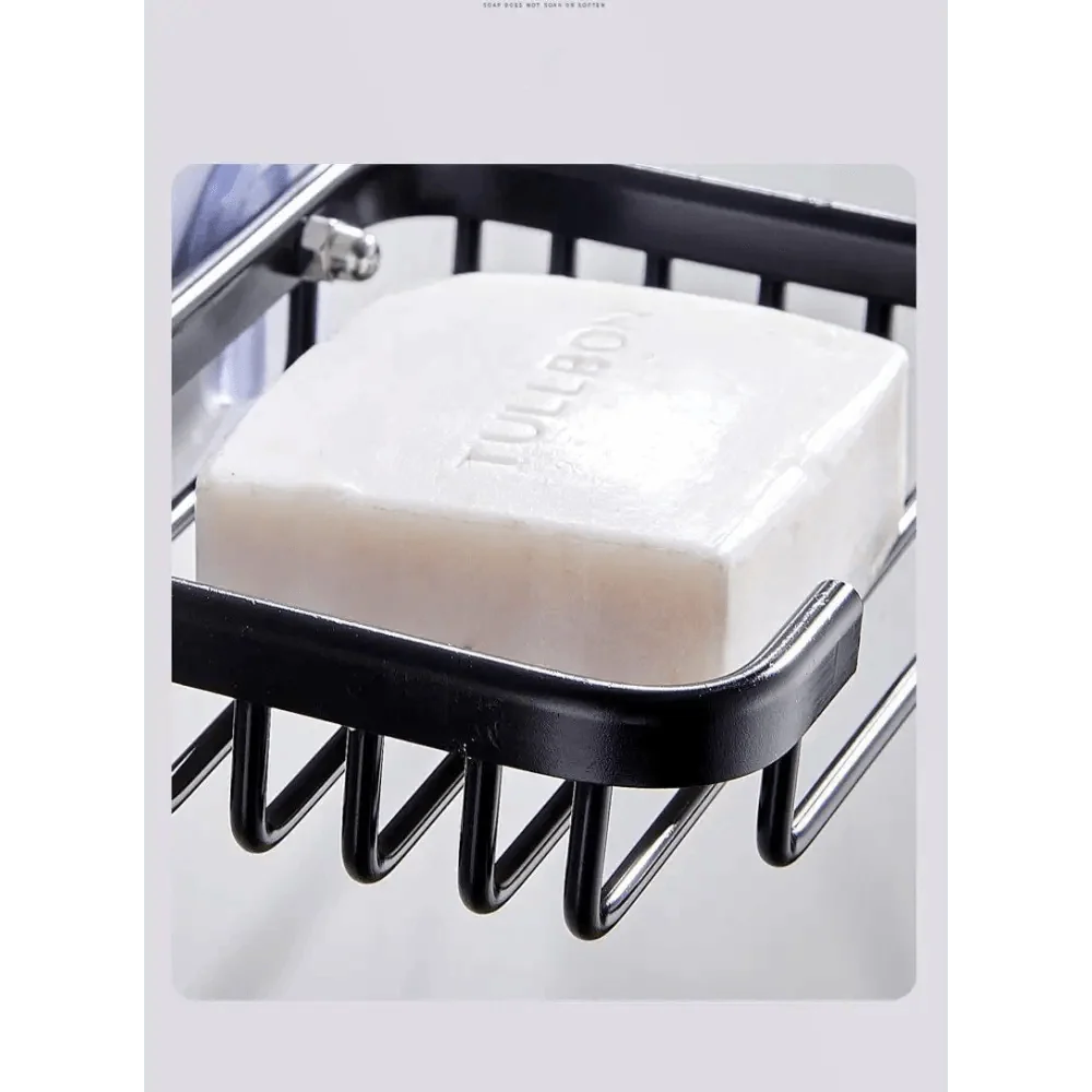 Creative Drill Free Soap Dish Holder Wall Mounted Storage Rack Toilet Soap Box Sponge