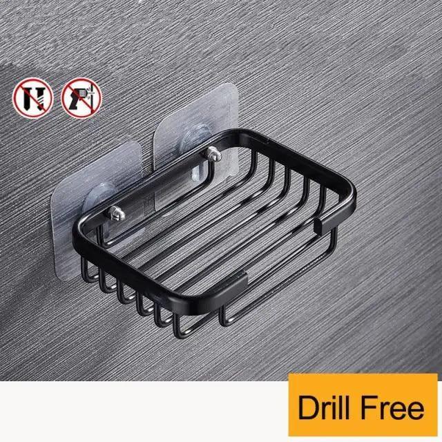 Creative Drill Free Soap Dish Holder Wall Mounted Storage Rack Toilet Soap Box Sponge