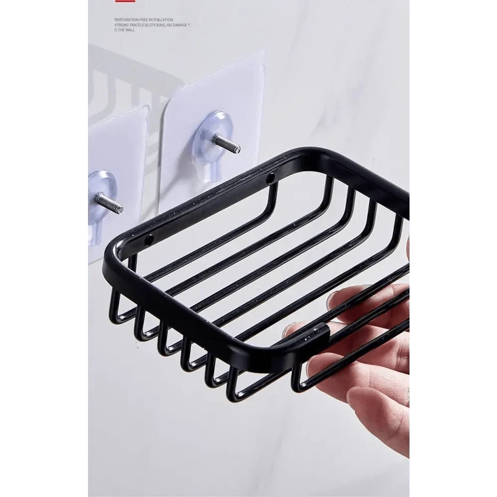 Creative Drill Free Soap Dish Holder Wall Mounted Storage Rack Toilet Soap Box Sponge