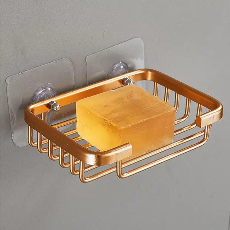 Creative Drill Free Soap Dish Holder Wall Mounted Storage Rack Toilet Soap Box Sponge