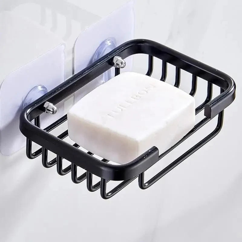 Creative Drill Free Soap Dish Holder Wall Mounted Storage Rack Toilet Soap Box Sponge
