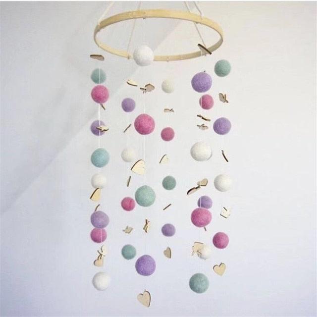 Cute Wool Ball Wind Chimes Newborn Baby Bed Bell Dream Catcher