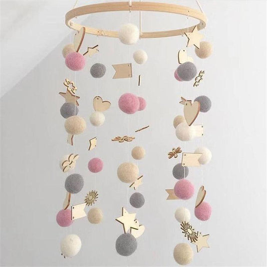 Cute Wool Ball Wind Chimes Newborn Baby Bed Bell Dream Catcher