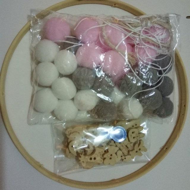 Cute Wool Ball Wind Chimes Newborn Baby Bed Bell Dream Catcher