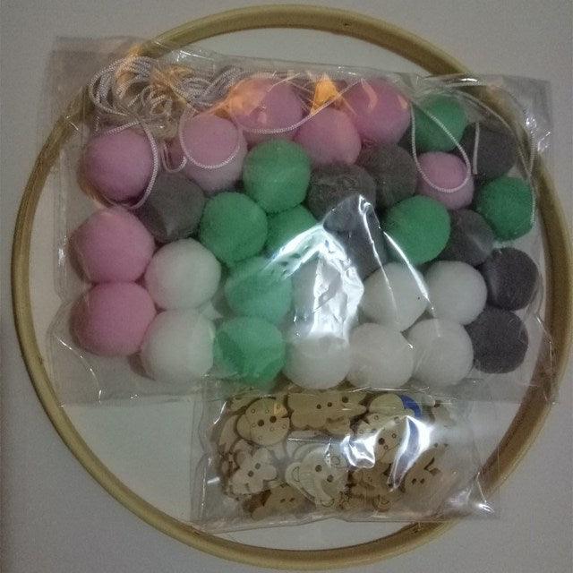 Cute Wool Ball Wind Chimes Newborn Baby Bed Bell Dream Catcher