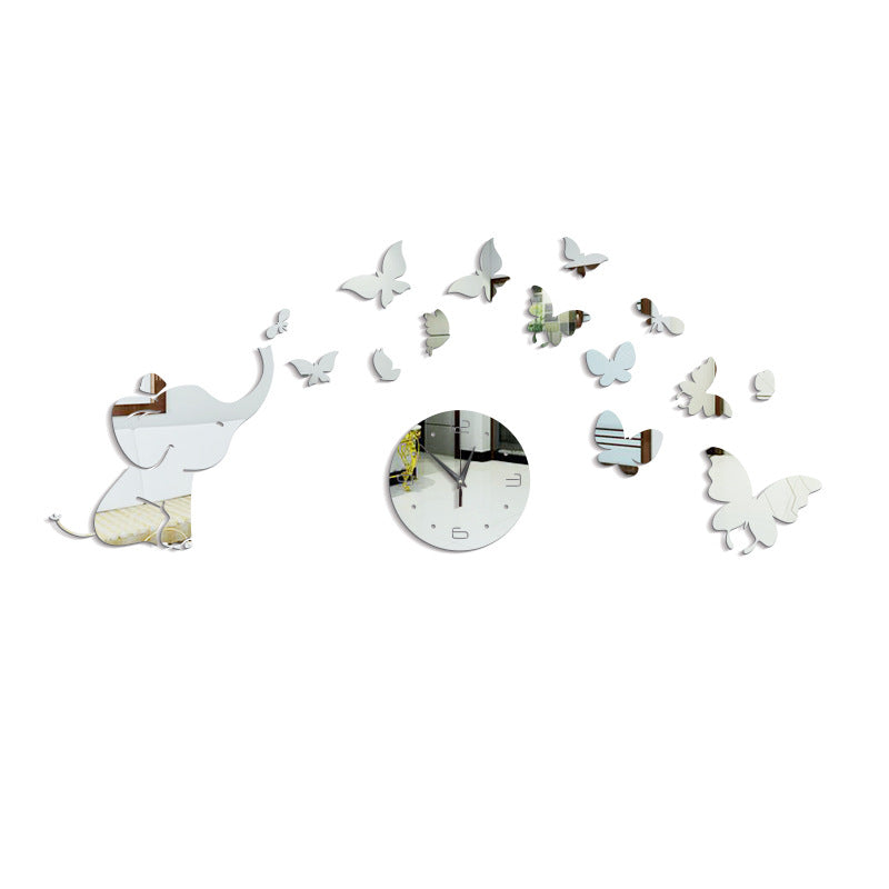 3D Acrylic Creative Mirror Wall Sticker Clock