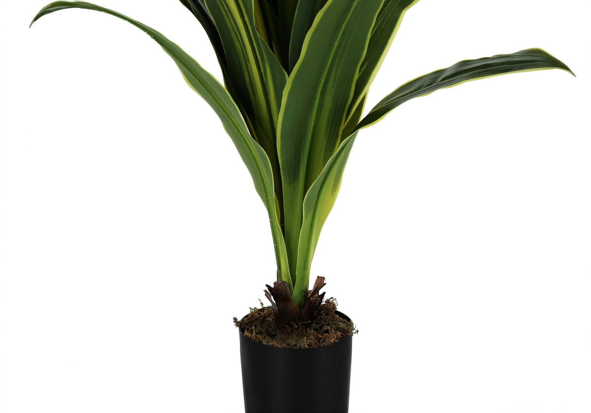 47" Tall, Artificial Plant, Dracaena Tree, Indoor, Faux, Floor, Potted, Real Touch- Green / Black