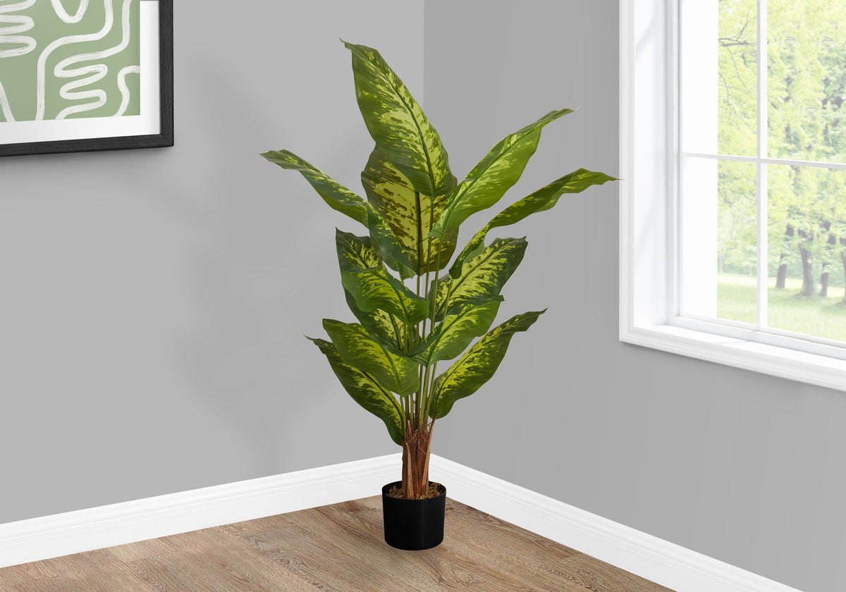 47" Tall, Artificial Plant, Evergreen Tree, Indoor, Faux, Fake, Potted, Real Touch - Green / Black
