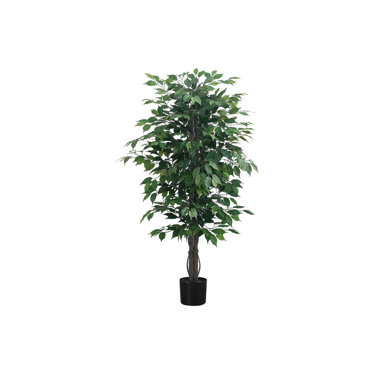58" Tall, Artificial Plant, Ficus Tree, Indoor, Faux, Fake, Floor, Greenery, Potted,  Green / Black