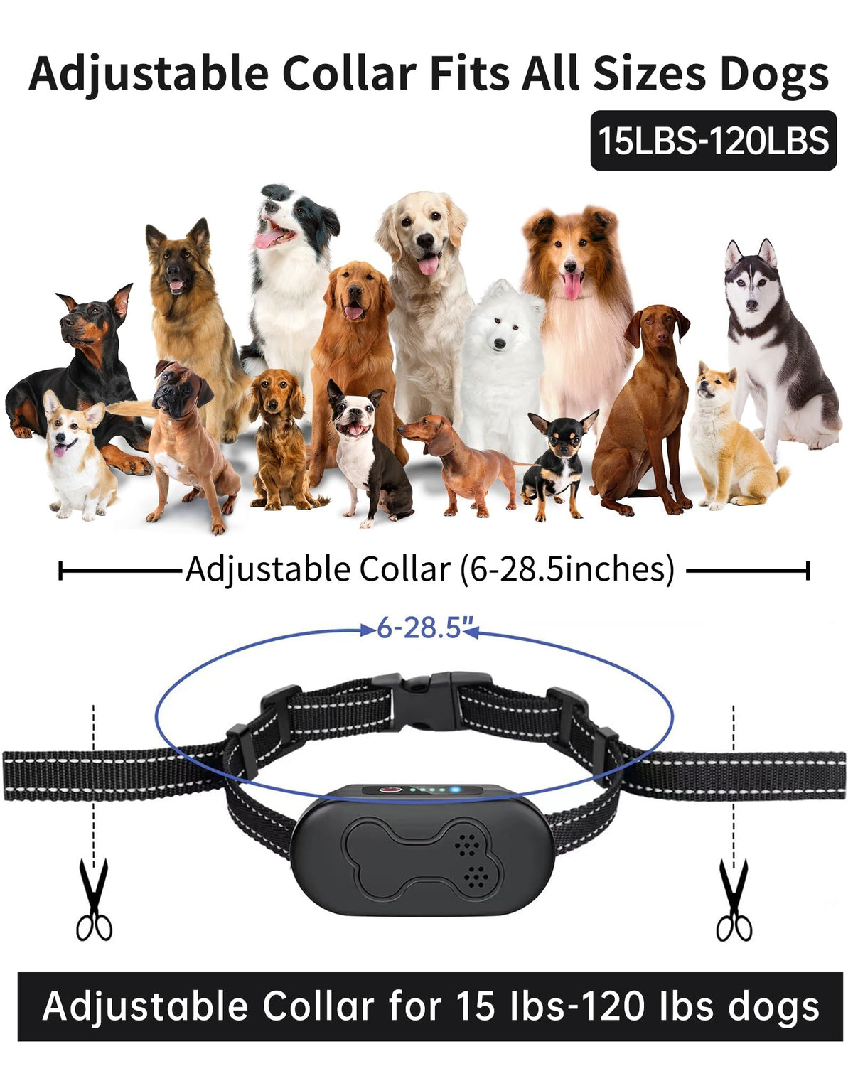 Dog Shock Collar With Remote Control, Waterproof Dog Training Collar Bk 2000FT Range