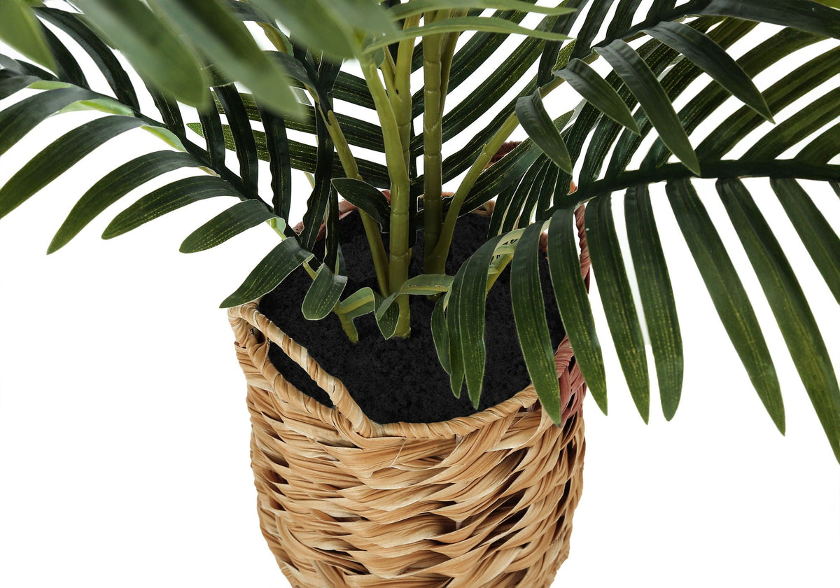 24" Tall, Artificial Plant, Palm, Indoor, Faux, Fake, Table, Floor, Potted, Real Touch, Green / Beige