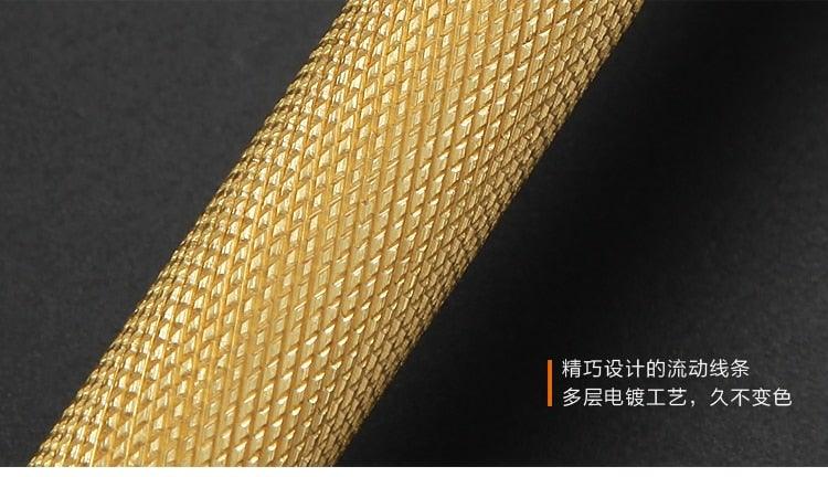 Golden Brass Knurled Textured Simple Kitchen Cabinet handle And Handles Drawer Pulls