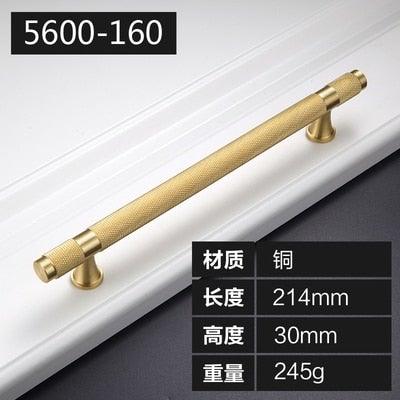 Golden Brass Knurled Textured Simple Kitchen Cabinet handle And Handles Drawer Pulls