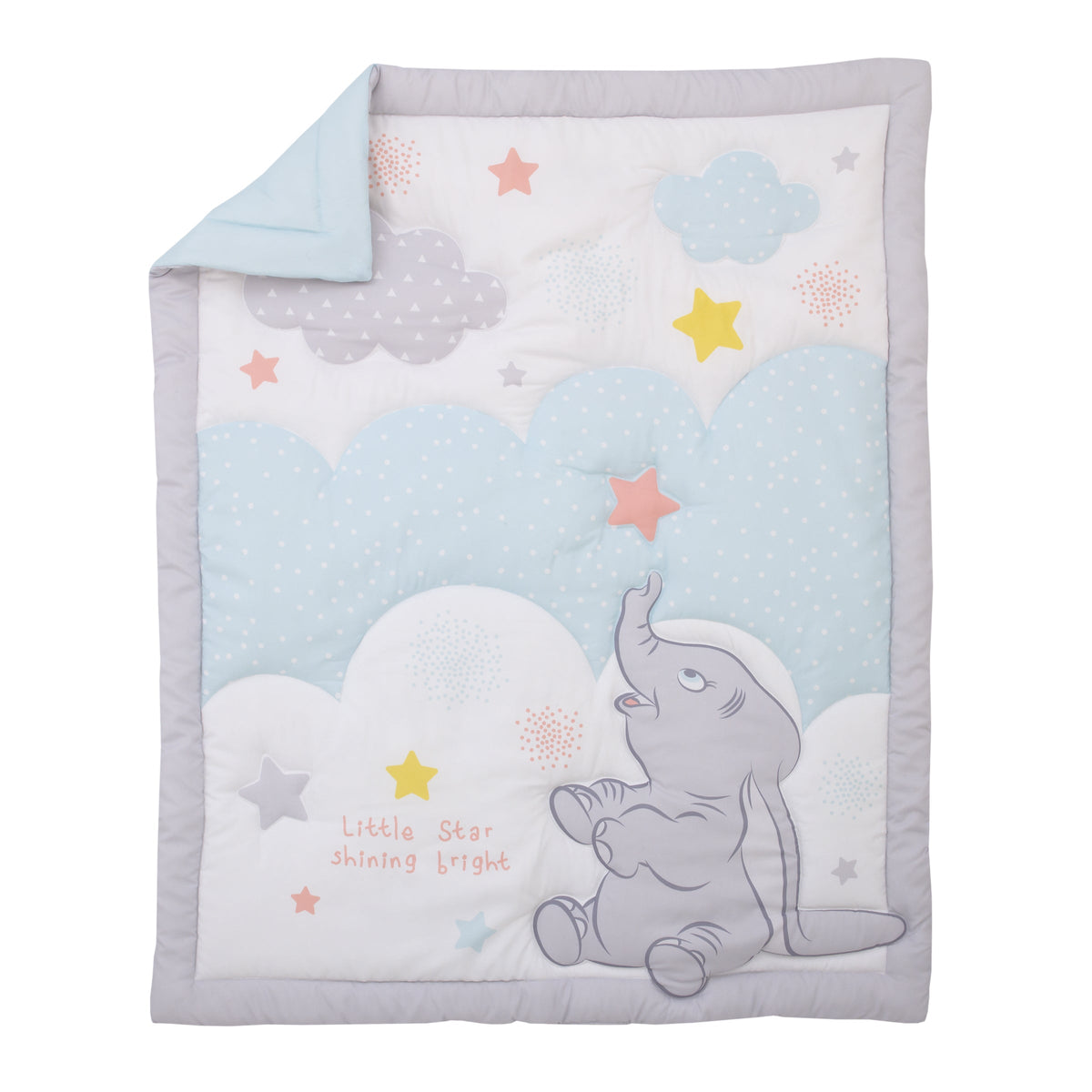 Disney Dumbo Shine Bright 4 Piece Nursery Crib Bedding Set