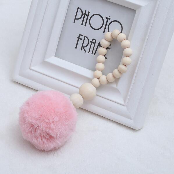 Hanging Nordic Wooden Beads Ornament Double Star Moon Kids Room Decoration Baby Crib