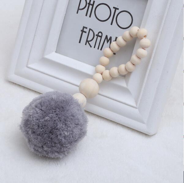 Hanging Nordic Wooden Beads Ornament Double Star Moon Kids Room Decoration Baby Crib