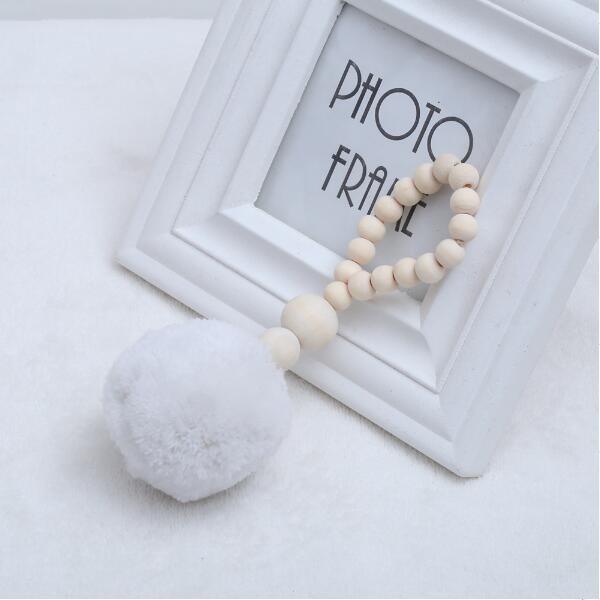 Hanging Nordic Wooden Beads Ornament Double Star Moon Kids Room Decoration Baby Crib