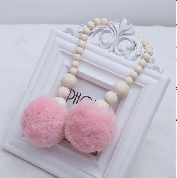 Hanging Nordic Wooden Beads Ornament Double Star Moon Kids Room Decoration Baby Crib