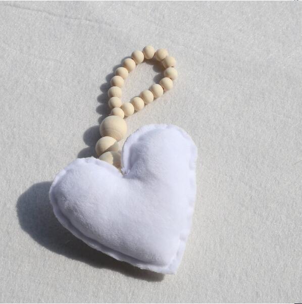 Hanging Nordic Wooden Beads Ornament Double Star Moon Kids Room Decoration Baby Crib