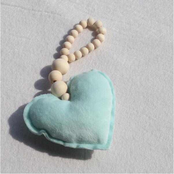 Hanging Nordic Wooden Beads Ornament Double Star Moon Kids Room Decoration Baby Crib
