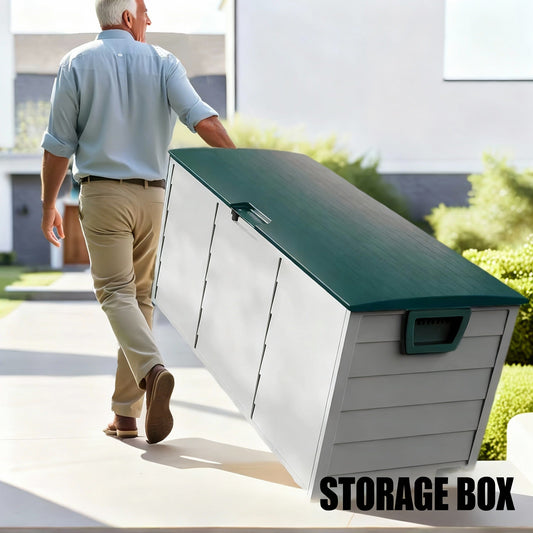 75 Gallon Heavy-Duty Outdoor Deck Box – Waterproof Patio Storage Box with Hinged Lid