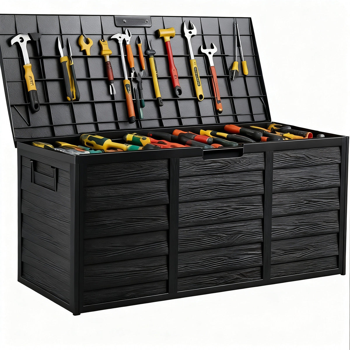 75 Gallon Heavy-Duty Outdoor Deck Box – Waterproof Patio Storage Box with Hinged Lid