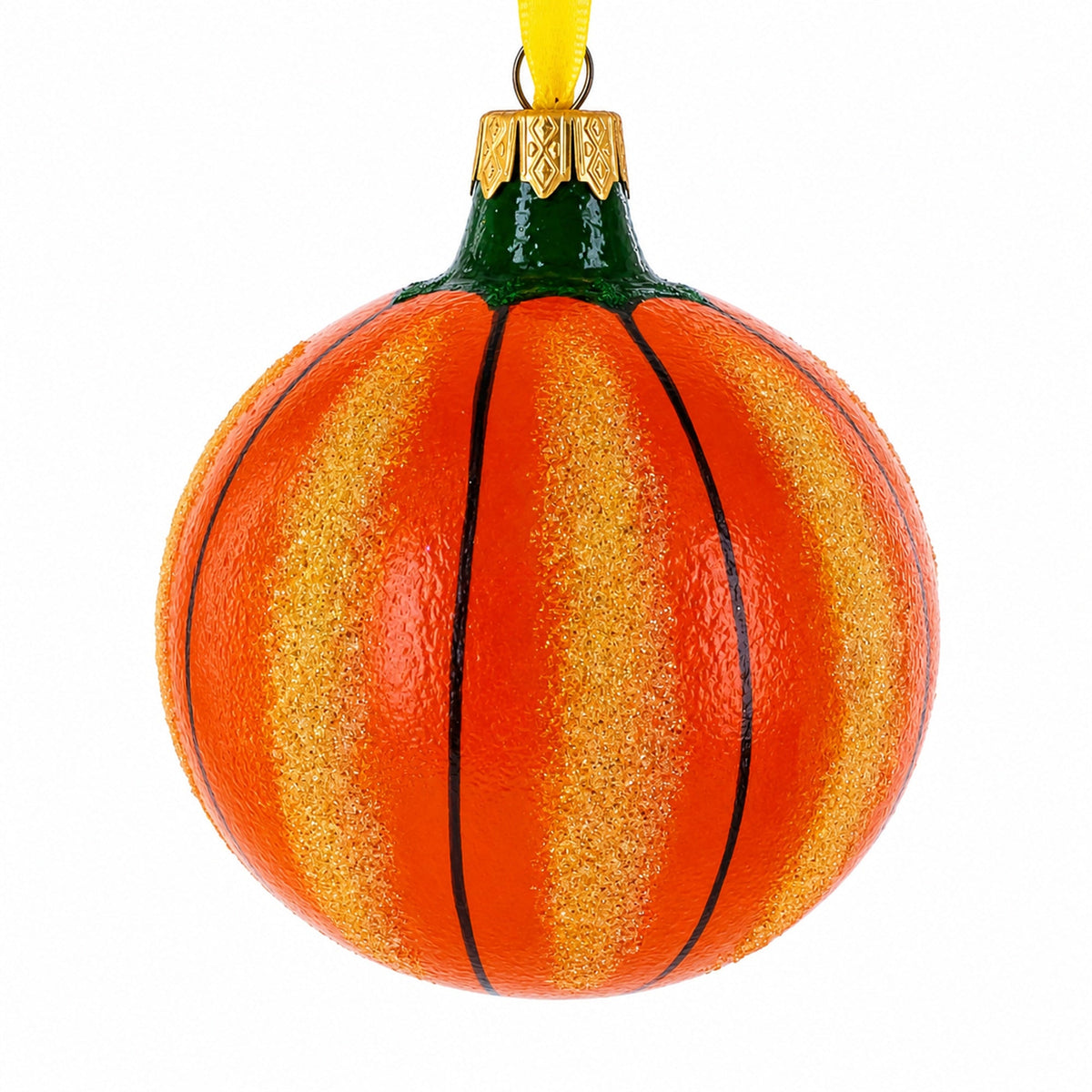 Jack-o'-lantern Glass Ball Halloween Ornament 3.25 Inches