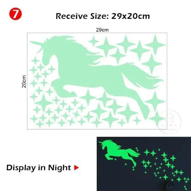 New Amazing Luminous Moon and Stars Wall Stickers for Kids Room Baby Nursery