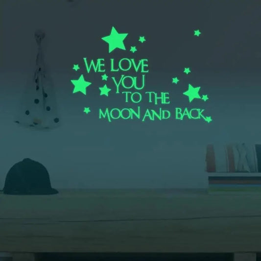 New Amazing Luminous Moon and Stars Wall Stickers for Kids Room Baby Nursery