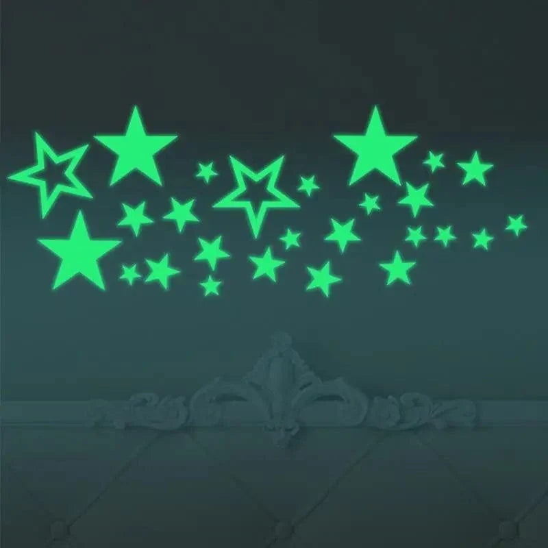 New Amazing Luminous Moon and Stars Wall Stickers for Kids Room Baby Nursery