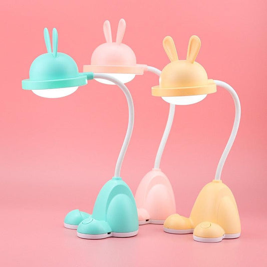 Rabbit LED Table Lamp Kids Desk Bunny Night Lights Studying Bedroom Decor