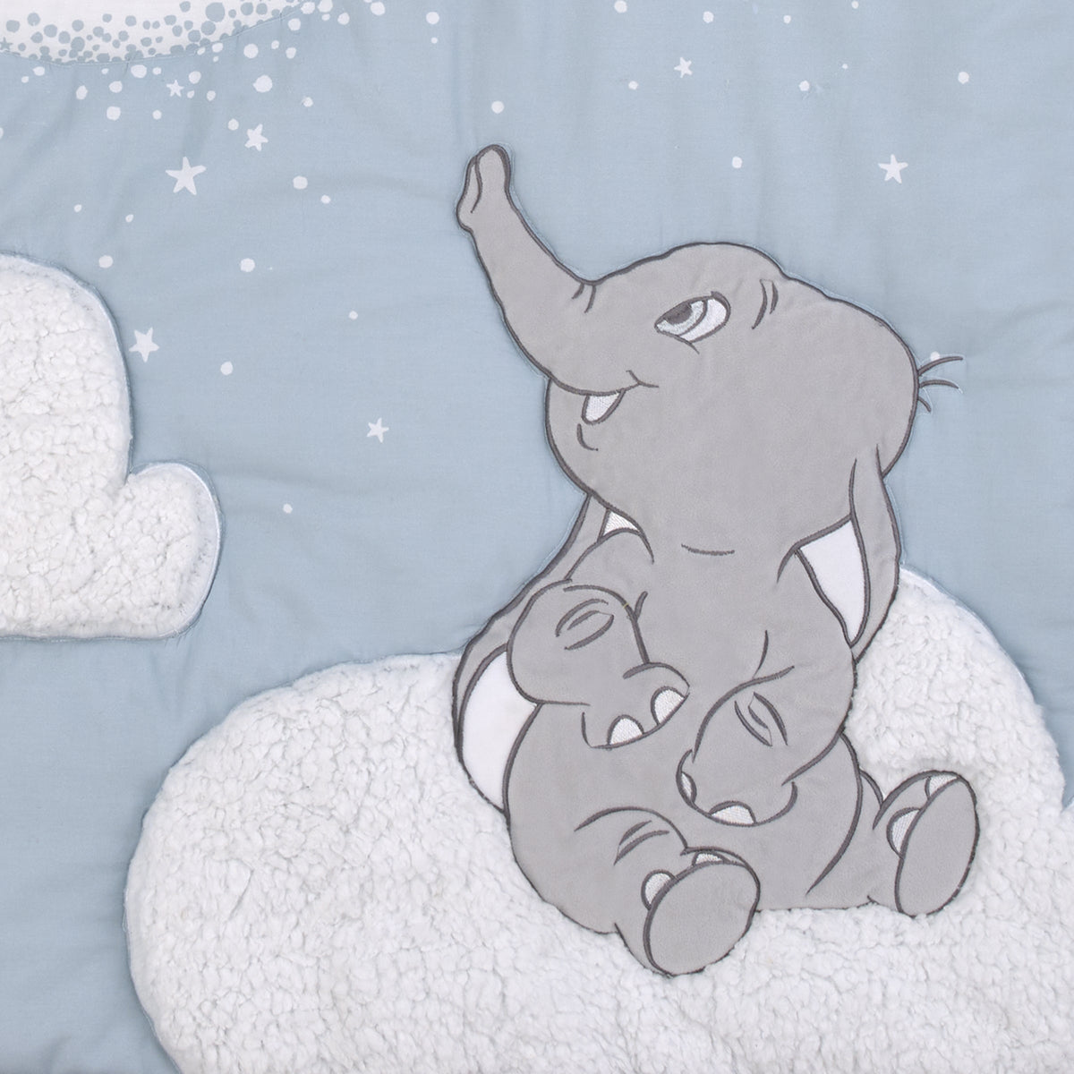 Dumbo Sweet Little Baby Storks, Stars, Clouds and Moon 3 Piece Nursery Crib Bedding Set