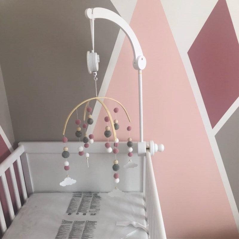 Wooden Beads Wind Chimes With Wool Balls Wooden Wind Chime Nursery Mobile