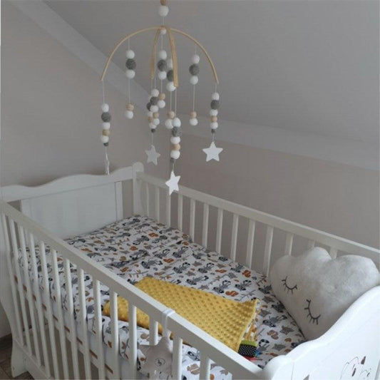 Wooden Beads Wind Chimes With Wool Balls Wooden Wind Chime Nursery Mobile