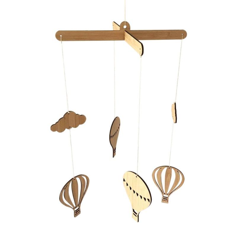 Wooden Hot Air Balloon Wind Chime Hanging Toys Baby Bed Bell Kids Room Decoration