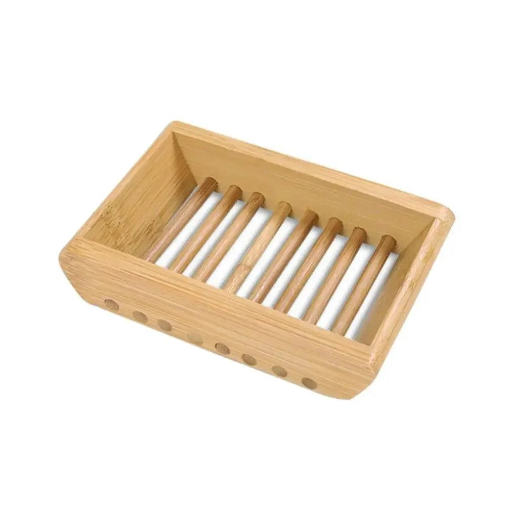 Wooden Natural Bamboo Soap Dishes Tray Holder Storage Soap Rack Plate Box pick variety