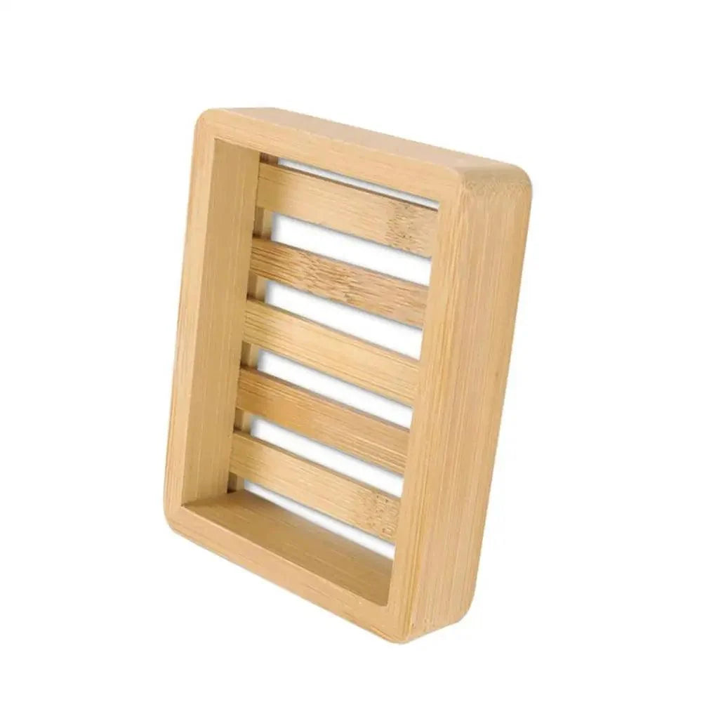 Wooden Natural Bamboo Soap Dishes Tray Holder Storage Soap Rack Plate Box pick variety