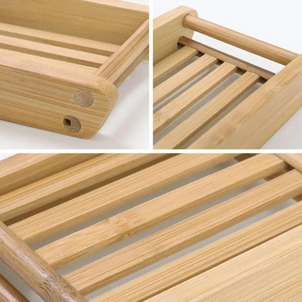 Wooden Natural Bamboo Soap Dishes Tray Holder Storage Soap Rack Plate Box pick variety