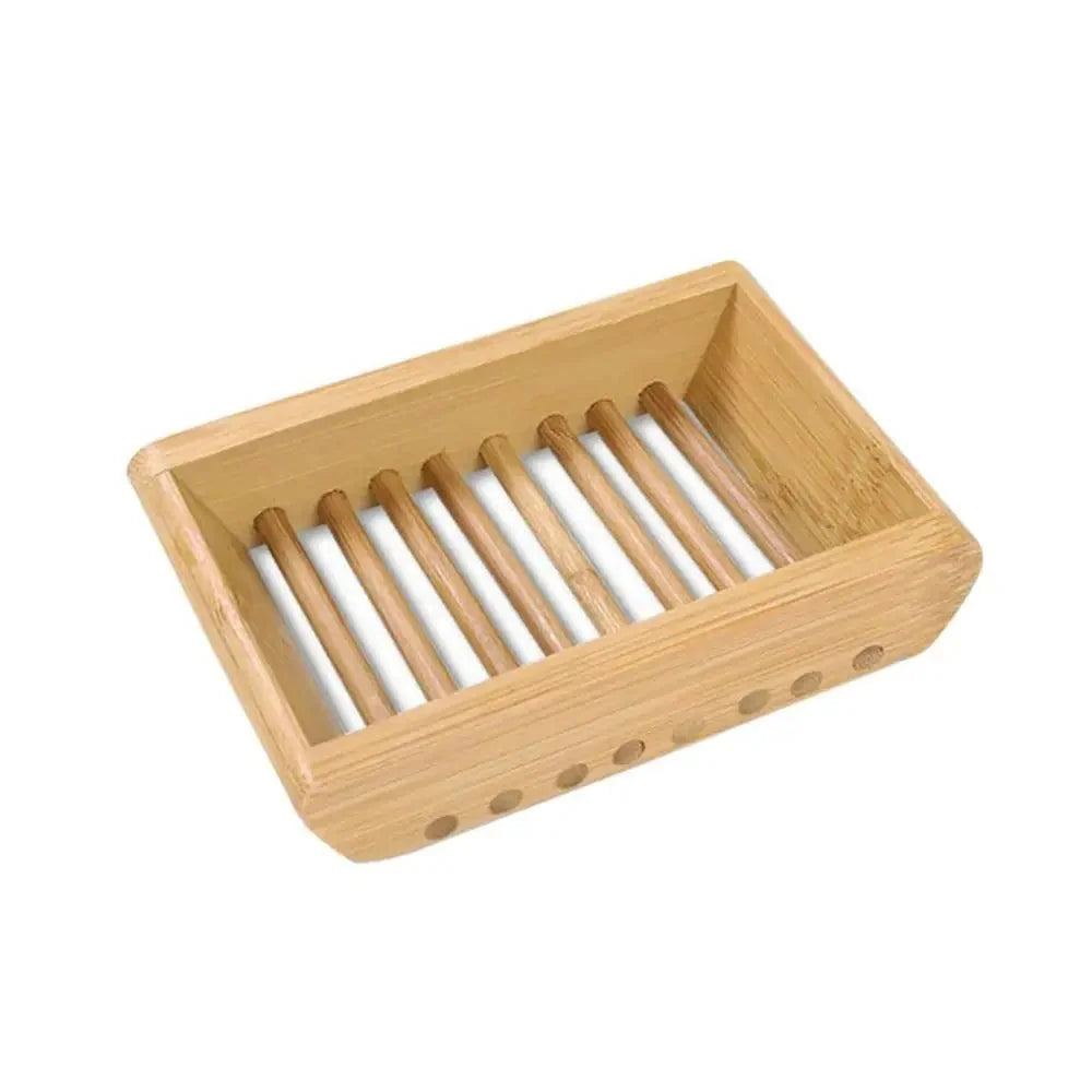 Wooden Natural Bamboo Soap Dishes Tray Holder Storage Soap Rack Plate Box pick variety