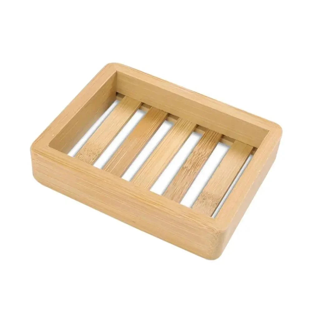 Wooden Natural Bamboo Soap Dishes Tray Holder Storage Soap Rack Plate Box pick variety