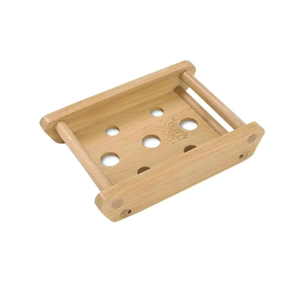 Wooden Natural Bamboo Soap Dishes Tray Holder Storage Soap Rack Plate Box pick variety