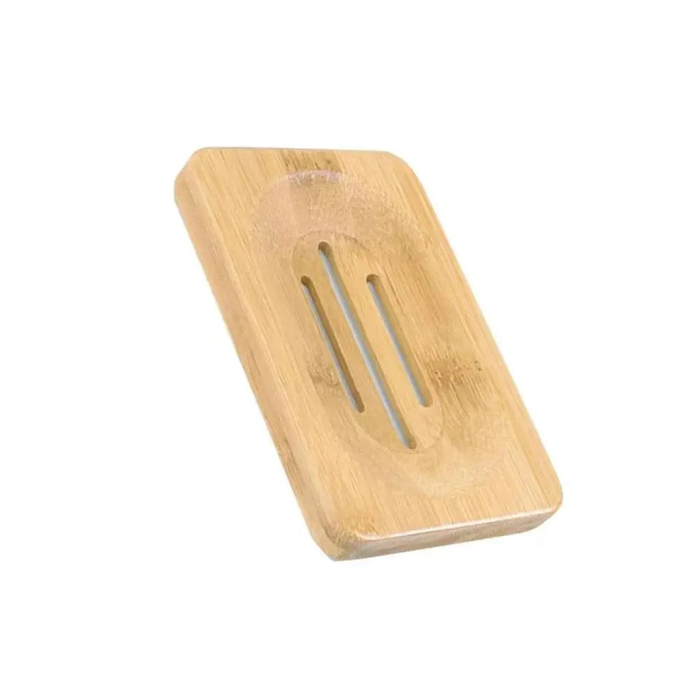 Wooden Natural Bamboo Soap Dishes Tray Holder Storage Soap Rack Plate Box pick variety