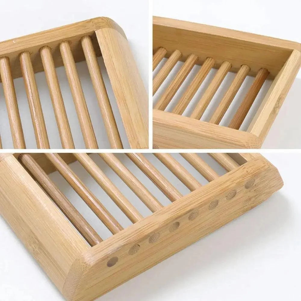 Wooden Natural Bamboo Soap Dishes Tray Holder Storage Soap Rack Plate Box pick variety