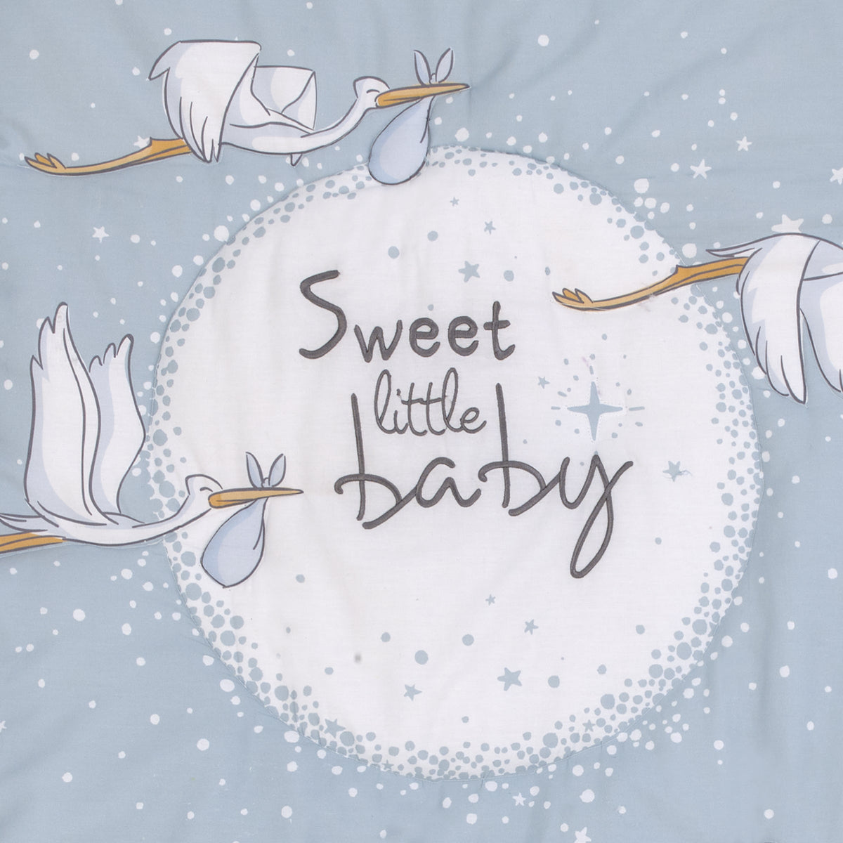 Dumbo Sweet Little Baby Storks, Stars, Clouds and Moon 3 Piece Nursery Crib Bedding Set