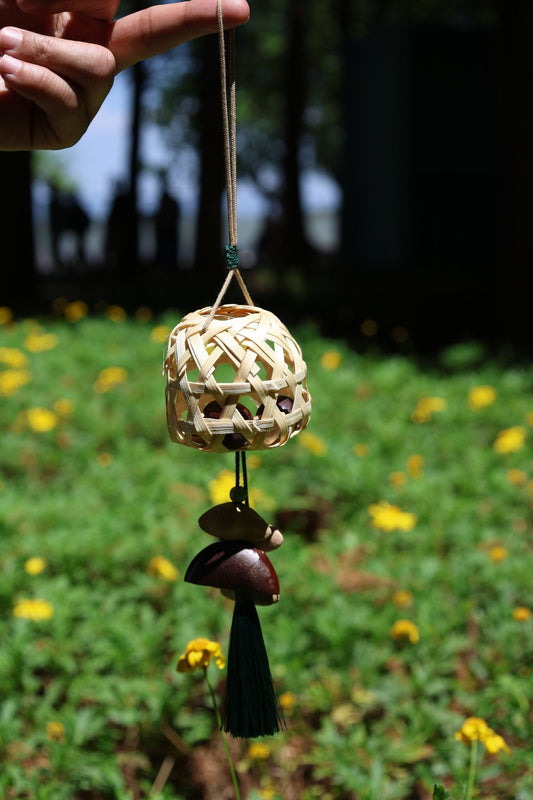 "The Bamboo Lantern" - Hand-Woven Cage Charm